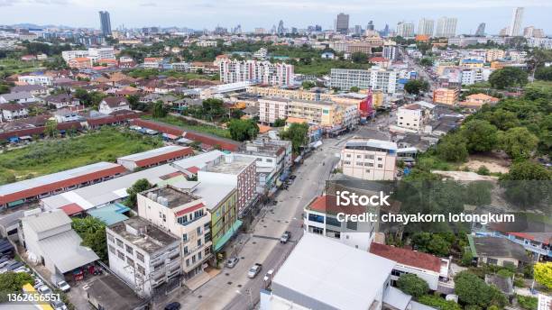 Aerial View Of The Town Of Bang Lamung And Na Kluea Stock Photo - Download Image Now