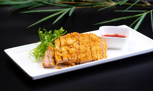 A typical Chinese dish, fried pork chop, a traditional dish of southern China