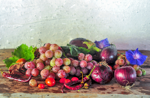 Fresh colorful grapes. Backgrounds and texture