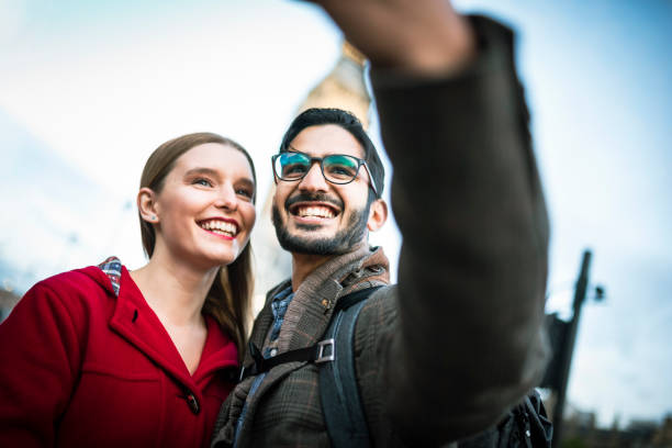 istock Tourists in London taking selfie 1362660677