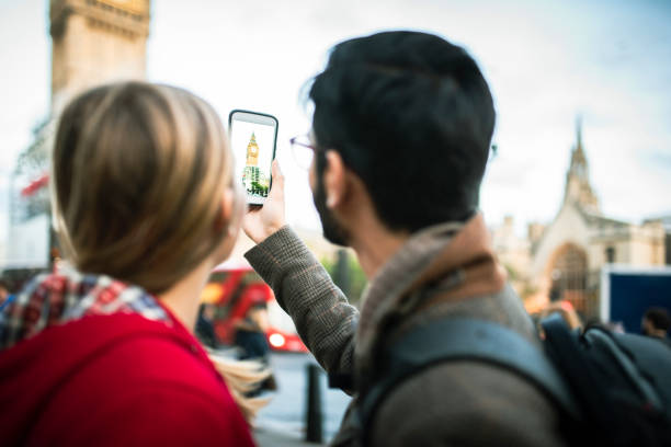 istock Tourists in London taking selfie 1362660681