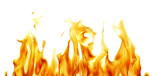 istock orange flame hot sparks isolated on white 1362661875