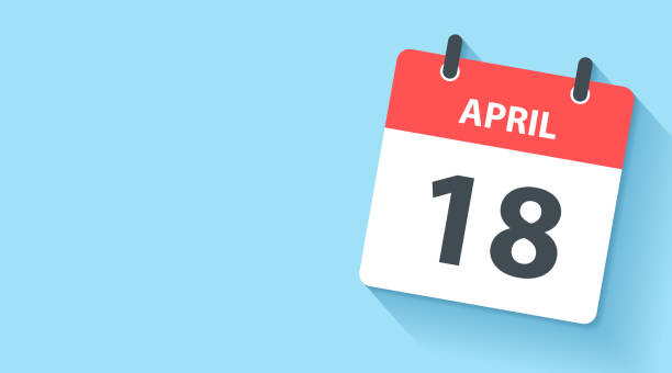 stockillustraties, clipart, cartoons en iconen met april 18 - daily calendar icon in flat design style - april 2023