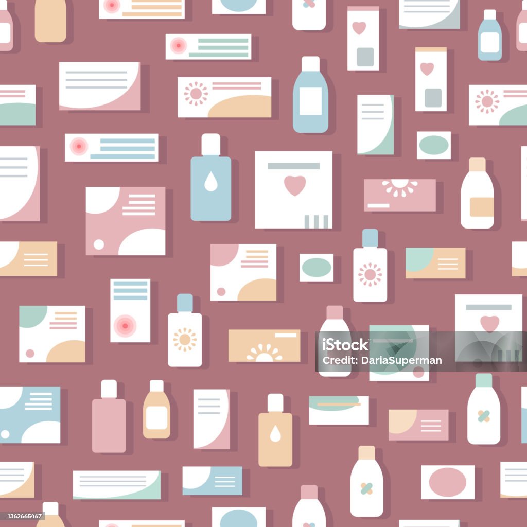 Farmacy Texture Seamless Medical Pattern Background Texture Vector Stock Illustration ...