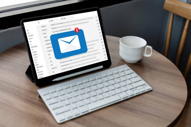 istock Mail Communication Connection message to mailing contacts phone Global Letters Concept 1362665512