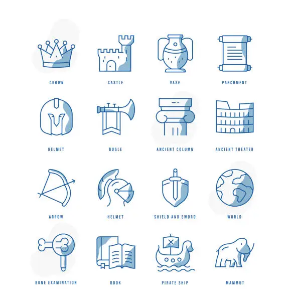Vector illustration of History icons