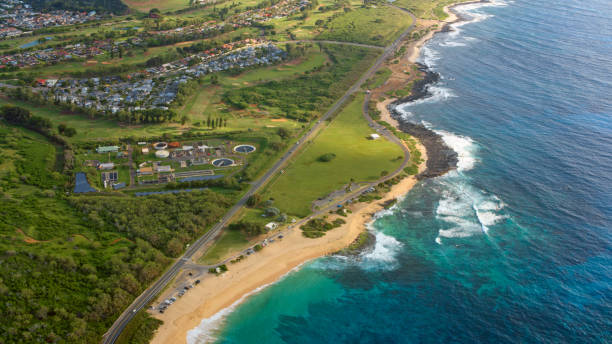 istock View of Hawaii beach with highway 1362667797
