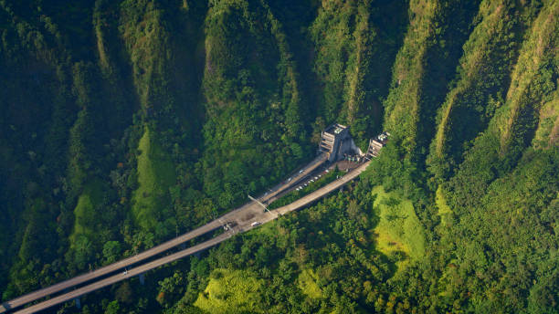 istock View of Haiku Valley and Hawaii's Interstate Highway H-3 1362667801