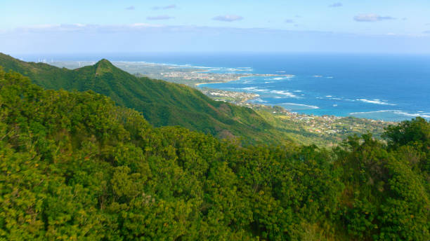 istock View of mountain range with coastline 1362667831