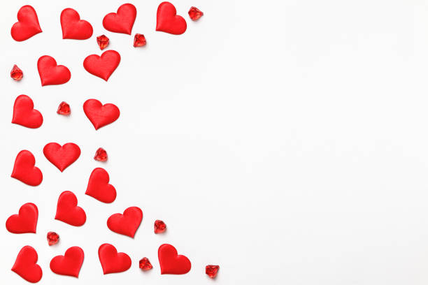 istock Many red hearts on a gray pastel background. Valentine's Day. Abstract copy space. 1362668056