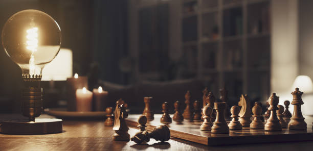 istock Chess game at home and room interior 1362670370