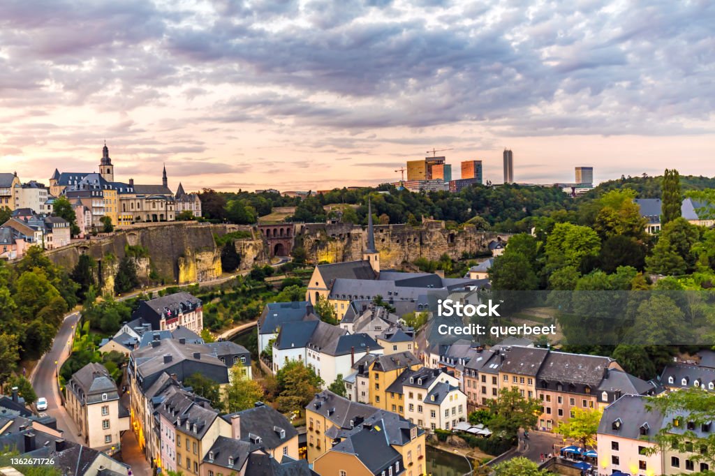 Luxembourg at sunset Luxembourg - Benelux Stock Photo