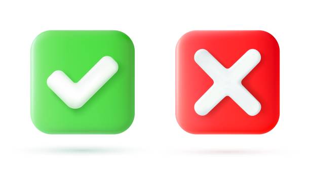 istock Green tick check mark and cross mark symbols 1362671946
