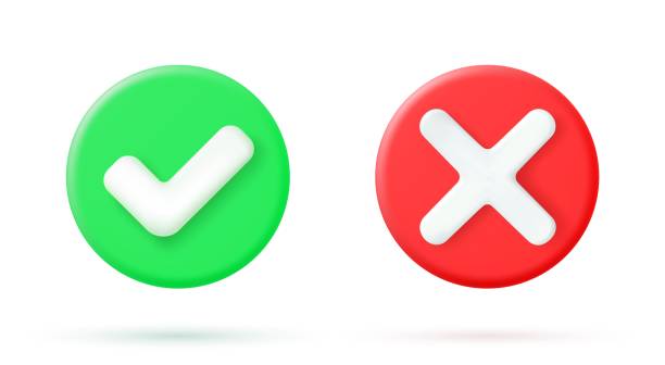 istock Green tick check mark and cross mark symbols 1362672028