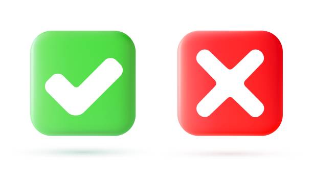 istock Green tick check mark and cross mark symbols 1362672034