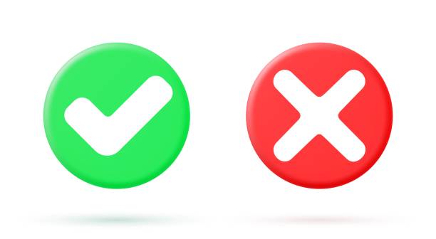 istock Green tick check mark and cross mark symbols 1362672067