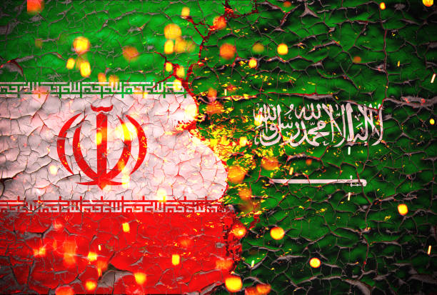 Flag of Iran in front of Persepolis