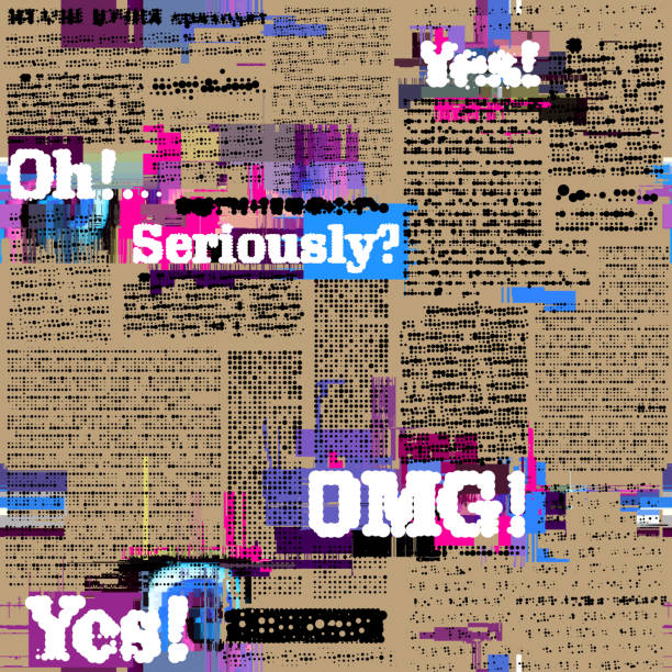 istock Imitation of newspaper. Seamless vector image. Vintage background. 1362678605