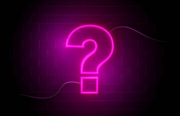 Question Mark Neon Light Sign stock photo