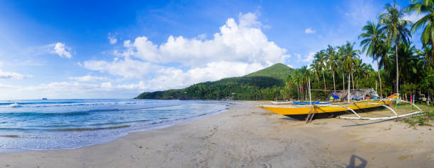 istock Panoramic views of Nagtabon beach in Palawan 1362684988