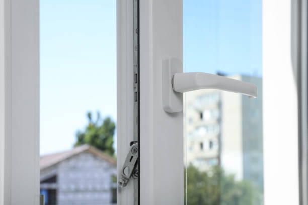 istock Closeup view of modern white plastic window 1362687425