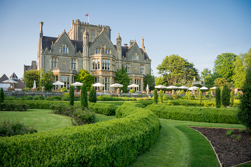 Tortworth Court hotel building and gardens, Wotton-under-Edge, Gloucestershire, UK