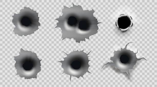 透明な背景に分離された弾丸の穴 - 撃つ点のイラスト素材／クリップアート素材／マンガ素材／アイコン素材
