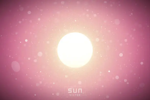 Vector illustration of Sun in sky