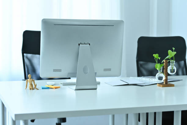 istock Photo of a comfortable workplace surrounded by a computer 1362695575