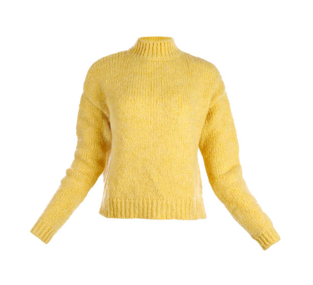 istock Stylish warm yellow sweater isolated on white 1362699564