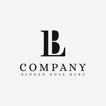 Initial letter logo B and L, BL LB monogram logo icon on white background