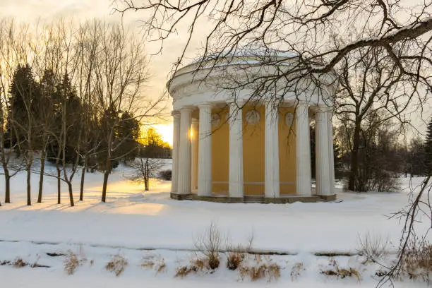 Winter landscapes of Pavlovsky Park.  A beautiful historical park