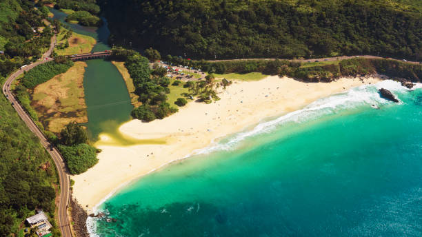 istock Waimea Bay and bridge over Waimea River 1362704144