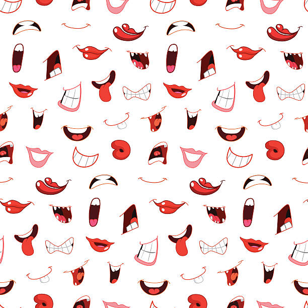 Cartoon Mouths Pattern Stock Illustration - Download Image Now - Smiling,  Laughing, Cartoon - iStock