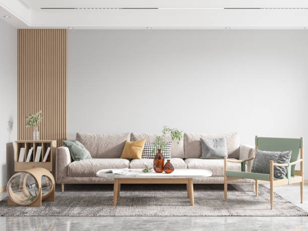 istock Interior Living Room Wall Mockup 1362706063