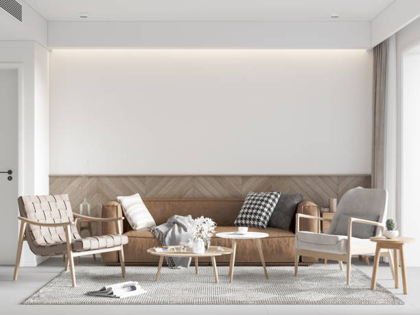 istock Interior Living Room Wall Mockup 1362706073