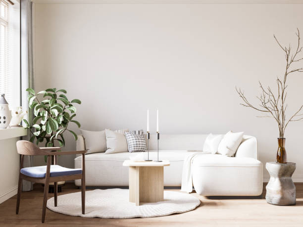 istock Interior Living Room Wall Mockup 1362706086
