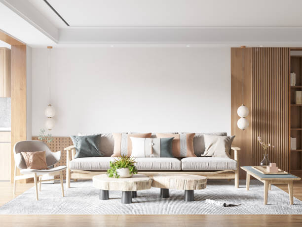 istock Interior Living Room Wall Mockup 1362706129