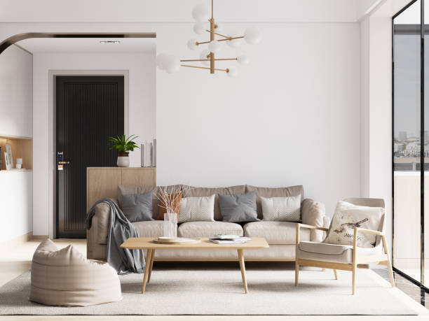 istock Interior Living Room Wall Mockup 1362706160