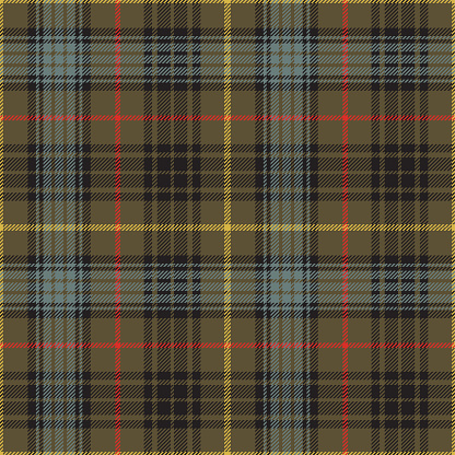 Stewart Hunting Weathered Scottish Tartan Plaid Pattern Fabric Swatch