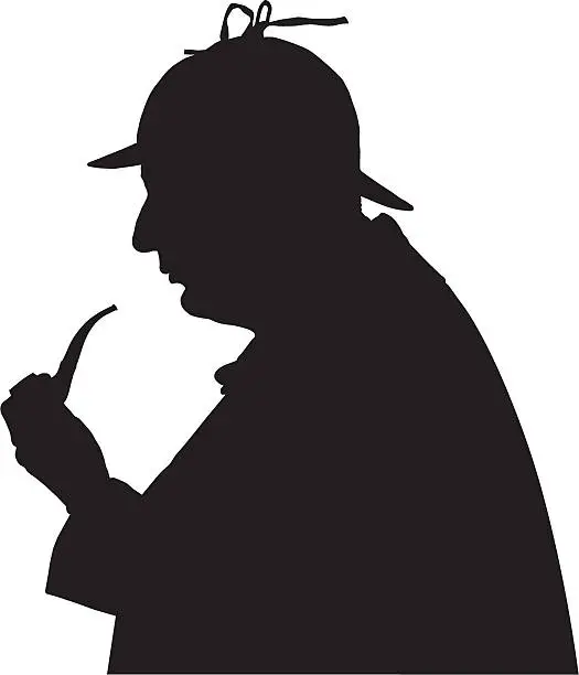 Vector illustration of Sherlock Holmes silhouette famous detective