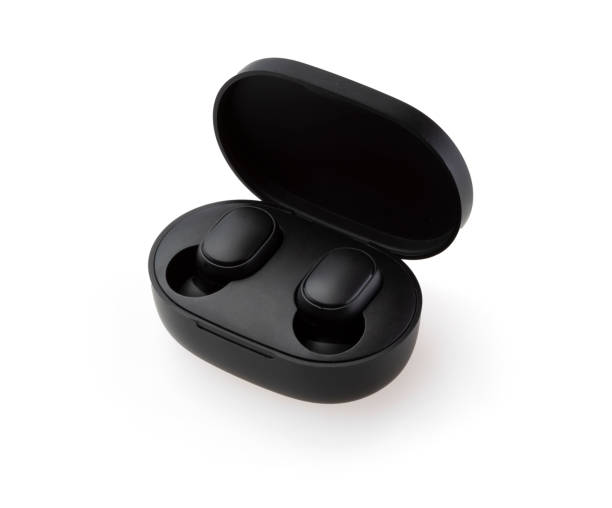 istock Wireless earbuds or earphones on white background 1362707441