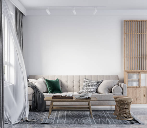 istock Interior Living Room Wall Mockup 1362708248