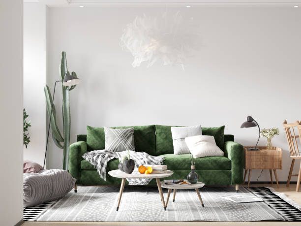 istock Interior Living Room Wall Mockup 1362708255