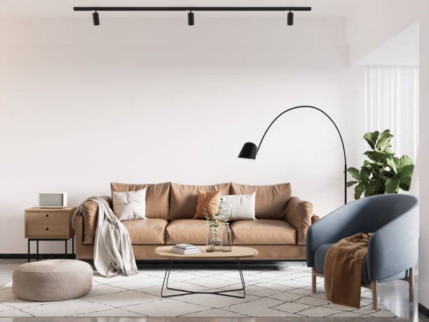 istock Interior Living Room Wall Mockup 1362708283
