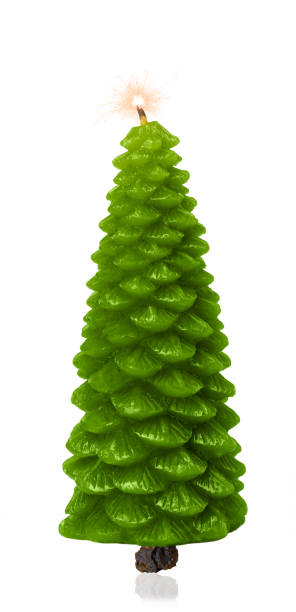 istock New Year tree - candle isolated on white background. 1362712432