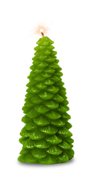 istock New Year tree - candle isolated on white background. 1362712458