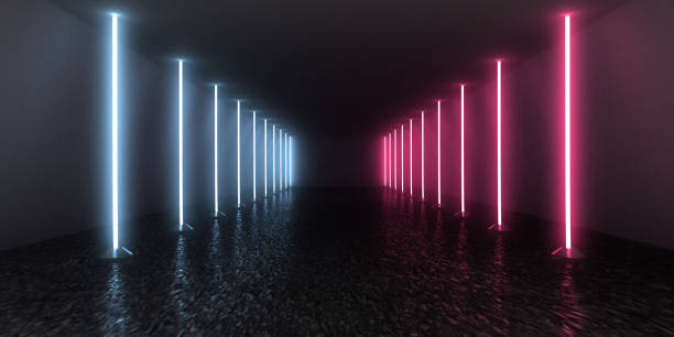 istock 3D abstract background with neon lights. neon tunnel  .space construction . .3d illustration3 1362713450