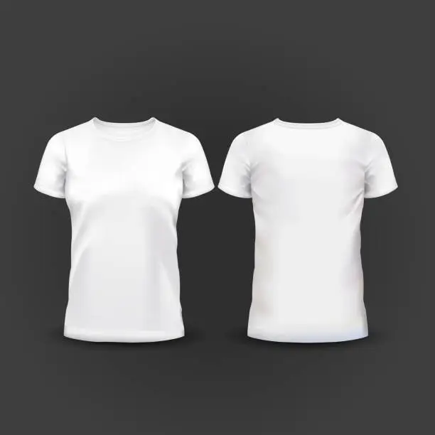 Vector illustration of Vector Illustration of White Women T-shirt