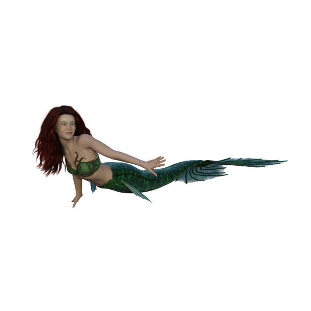 istock 3D rendering of a beautiful mermaid swimming 1362716819